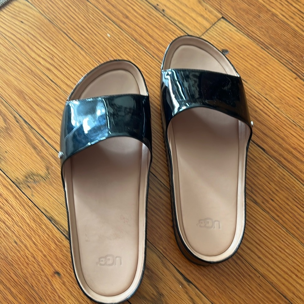 UGG patent leather slides size 8